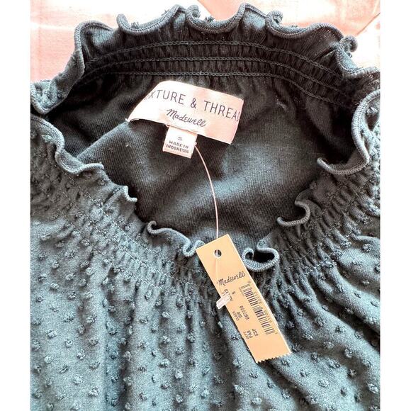 NWT Madewell Texture & Thread Mock Neck Ruffle Blouse Size S - Picture 4 of 4
